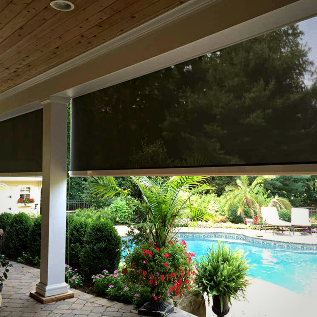 Custom Exterior Sun Shades for Patios | Wind Resistance Patio Blinds in ...